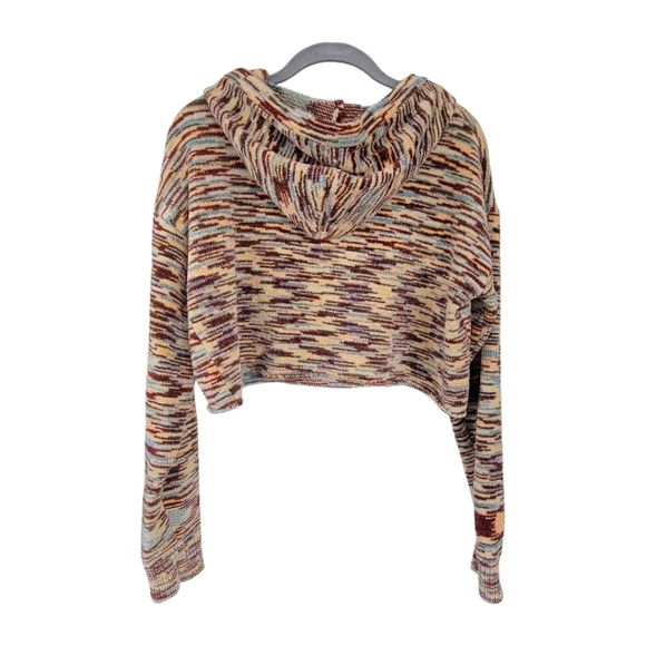 Urban Outfitters Out From Under XS Chenille Cropped Hooded Sweater Aztec - Picture 3 of 10